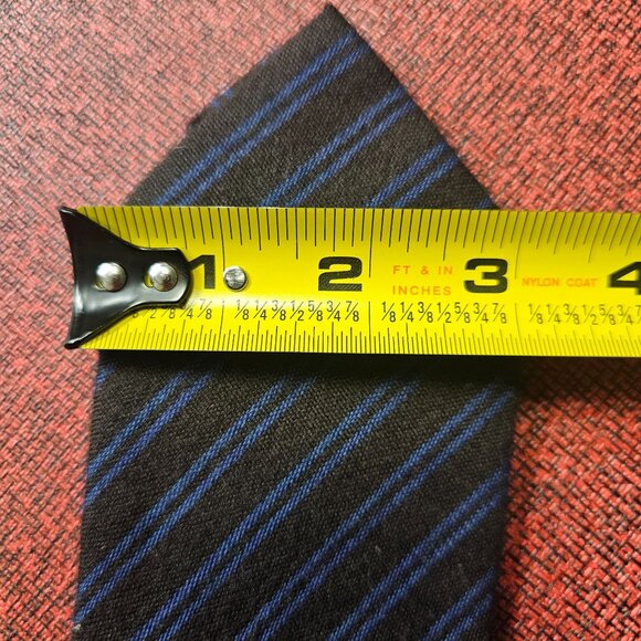 Ermenegildo Zegna Brown & Blue Striped Silk-Cashmere Tie Made In Italy Designer - Picture 7 of 7